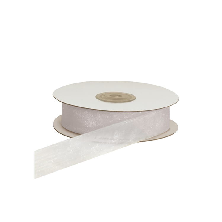Nastro organza bianco 01- Printcentral - - -