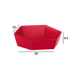 Vassoio esagono fibra rosso- Printcentral - - -