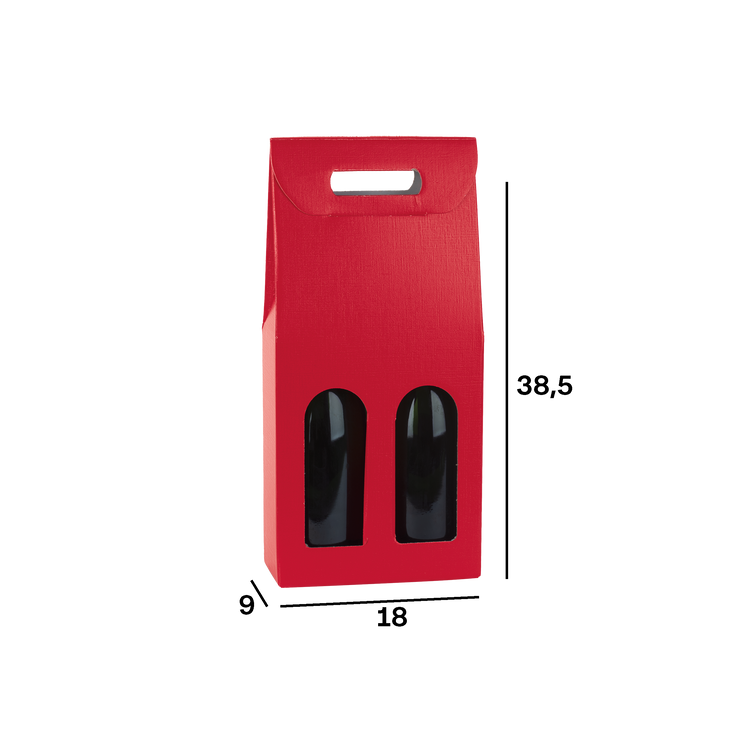 Scatole porta bottiglia fibra rosso- Printcentral - - -