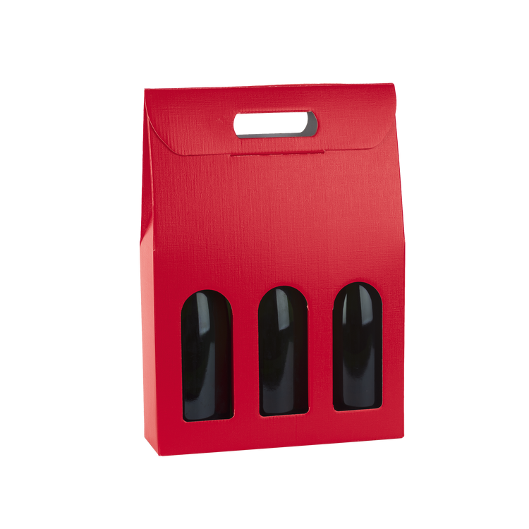 Scatole porta bottiglia fibra rosso- Printcentral - - -