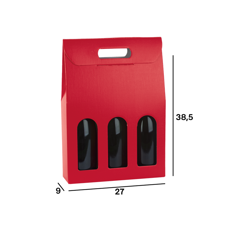 Scatole porta bottiglia fibra rosso- Printcentral - - -