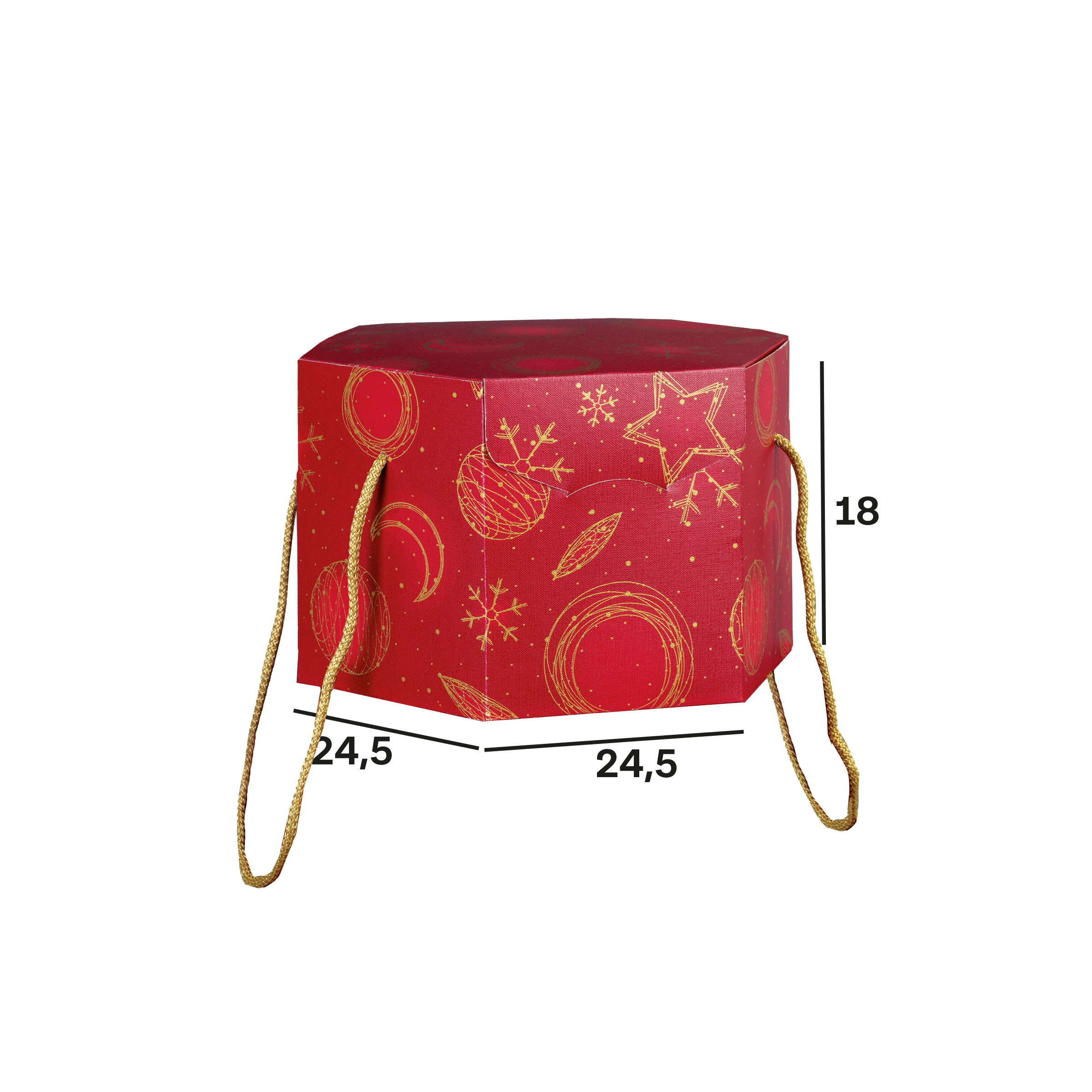 Scatole porta panettone esagonali Red Universe- Printcentral - - -