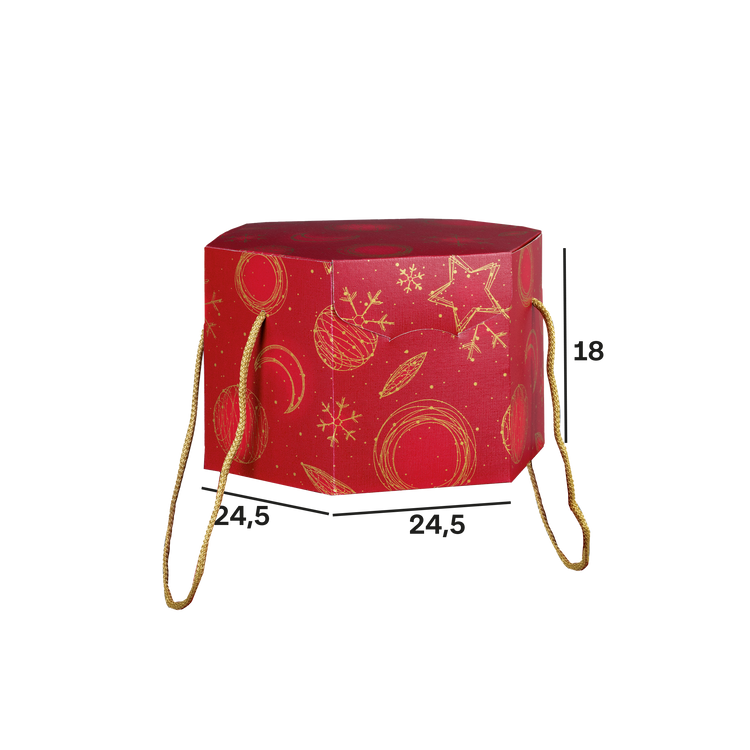 Scatole porta panettone esagonali Red Universe- Printcentral - - -