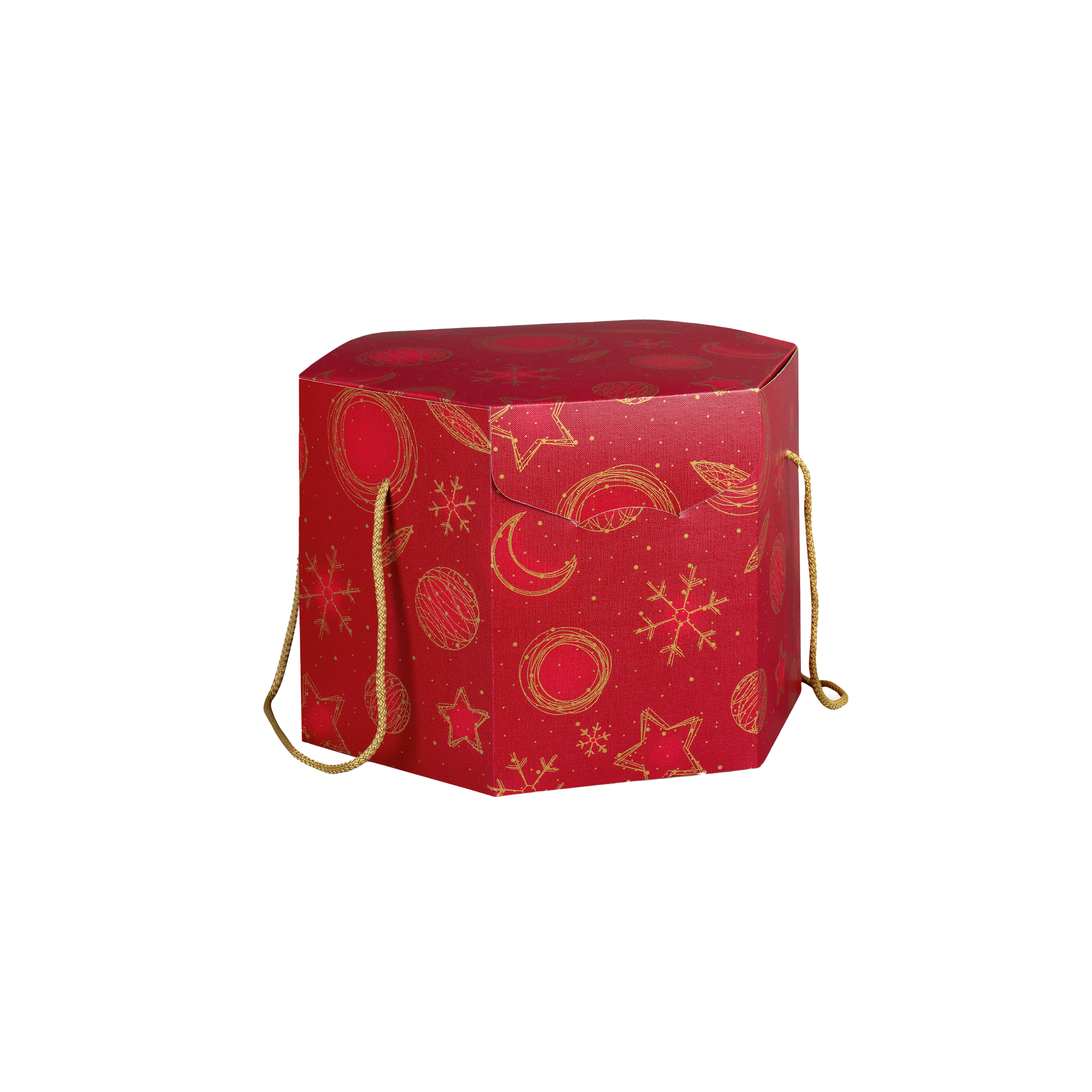 Scatole porta panettone esagonali Red Universe- Printcentral - - -