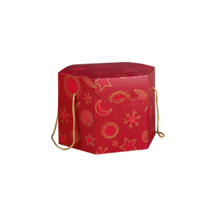Scatole porta panettone esagonali Red Universe- Printcentral - - -