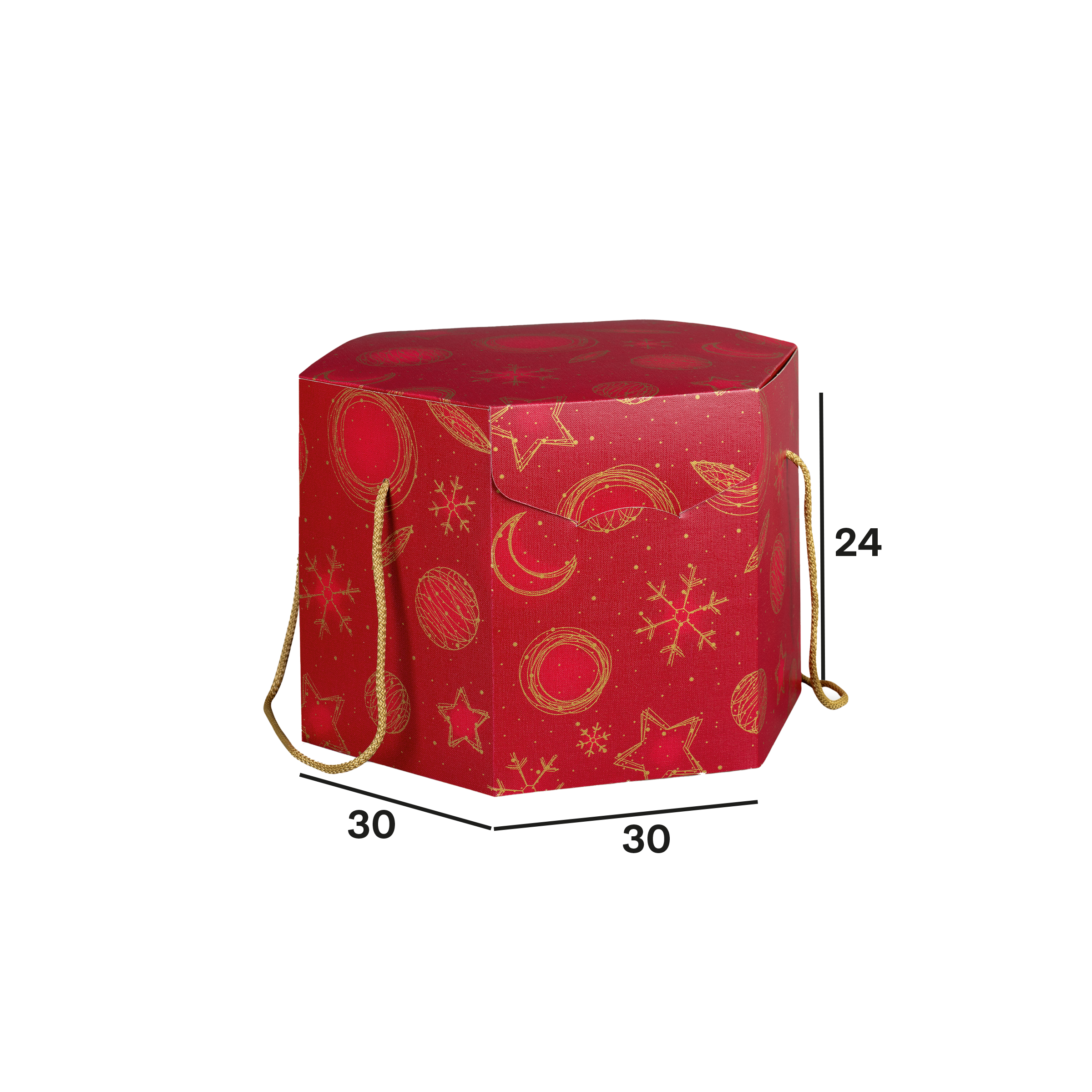 Scatole porta panettone esagonali Red Universe- Printcentral - - -