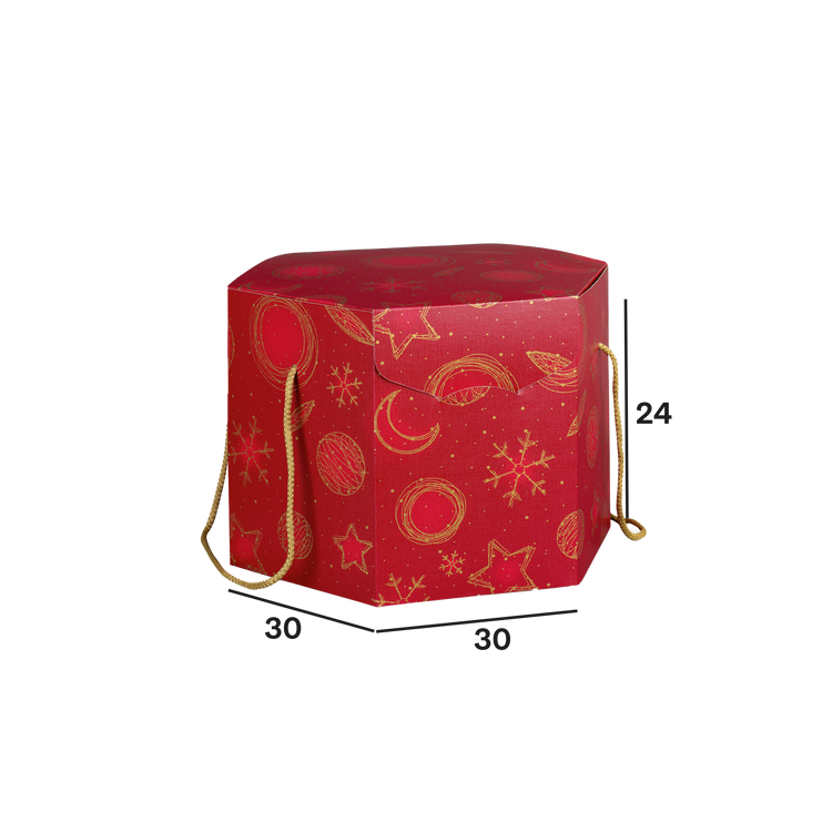 Scatole porta panettone esagonali Red Universe- Printcentral - - -