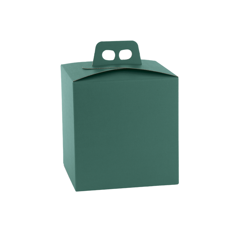 Scatole porta panettone quadrella fibra verde- Printcentral - - -