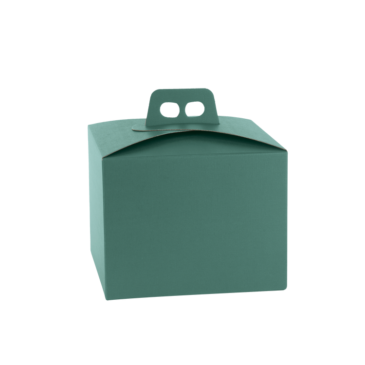 Scatole porta panettone quadrella fibra verde- Printcentral - - -
