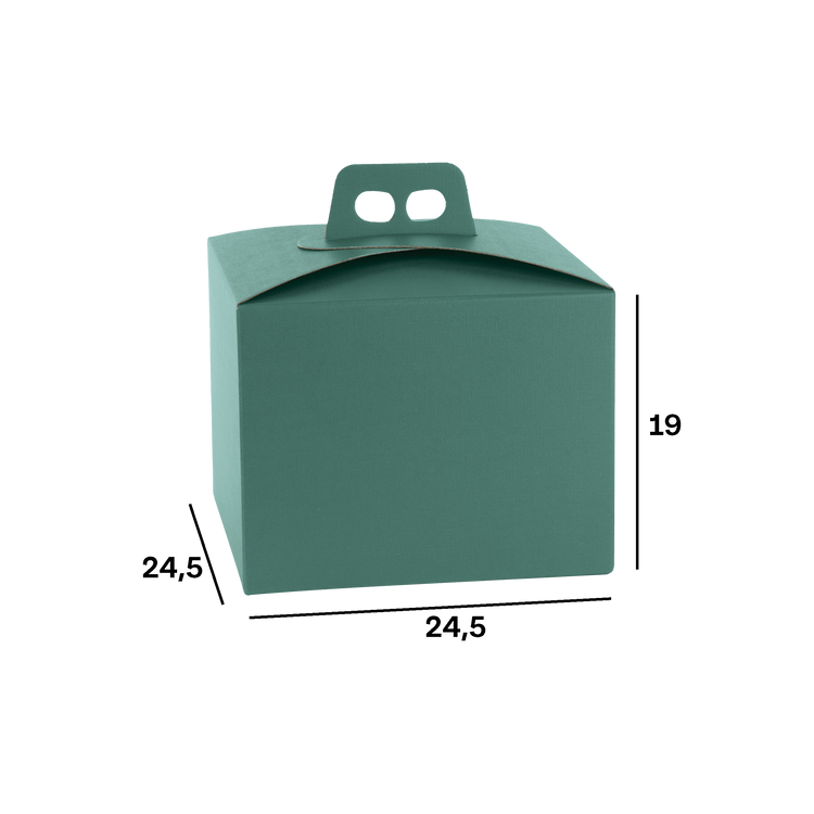 Scatole porta panettone quadrella fibra verde- Printcentral - - -