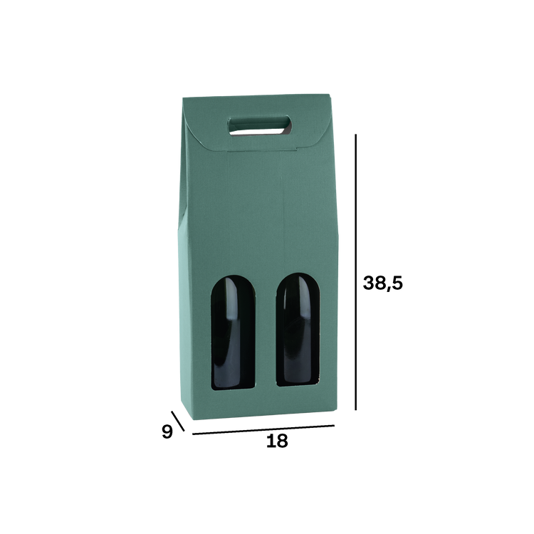 Scatole porta bottiglia fibra verde- Printcentral - - -