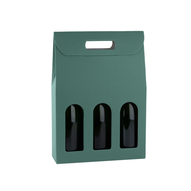 Scatole porta bottiglia fibra verde- Printcentral - - -