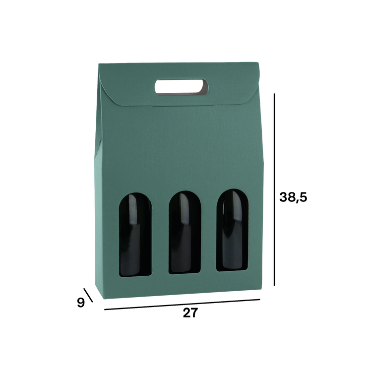 Scatole porta bottiglia fibra verde- Printcentral - - -