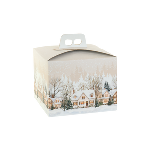 Scatole porta panettone quadrella Christmas Village- Printcentral - - -