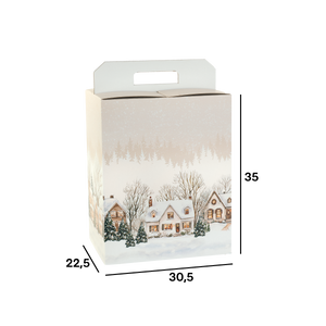 Scatole porta panettone + bottiglie Christmas Village- Printcentral - - -