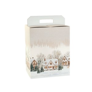 Scatole porta panettone + bottiglie Christmas Village- Printcentral - - -