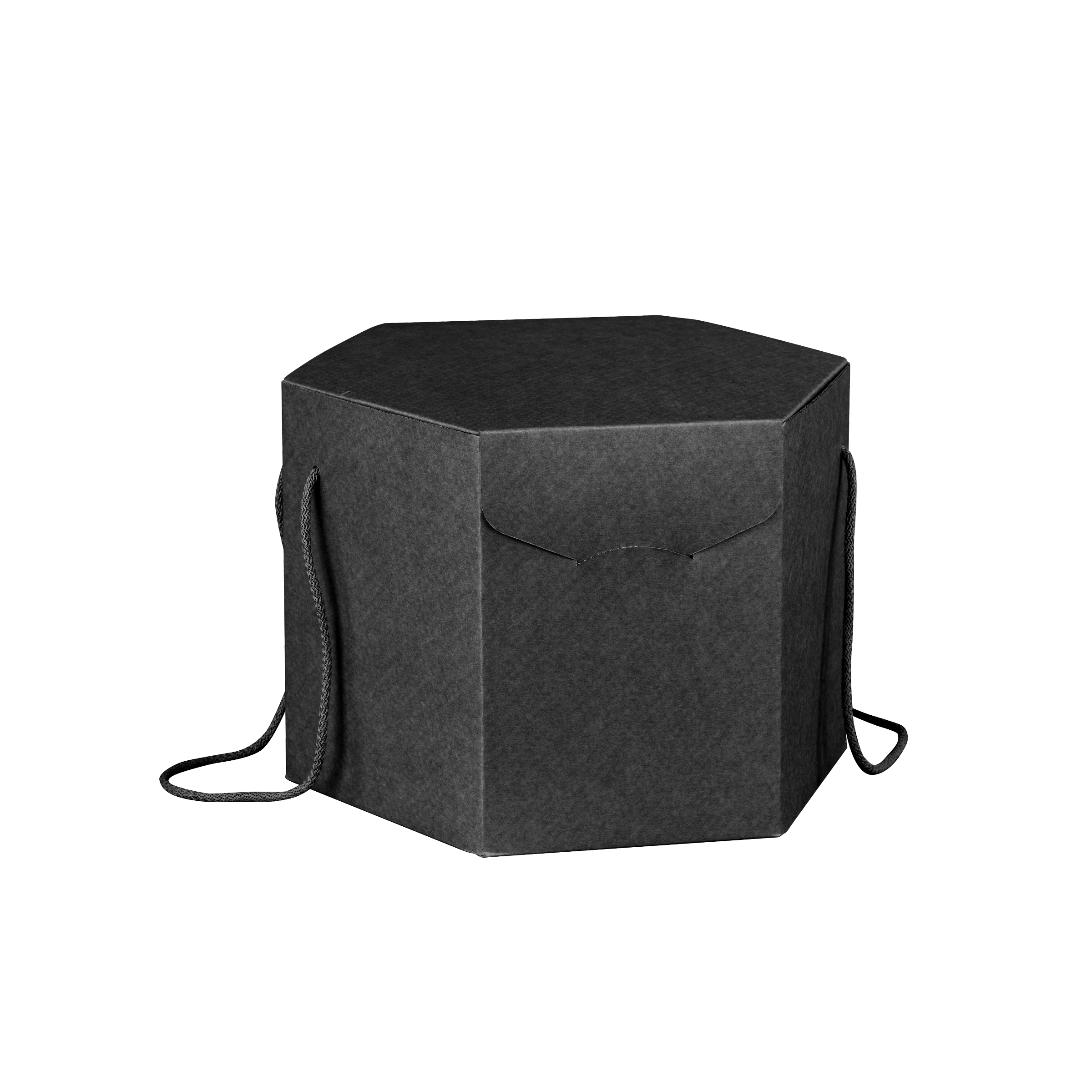 Scatole porta panettone esagonali seta nero- Printcentral - - -