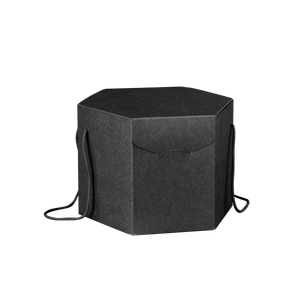 Scatole porta panettone esagonali seta nero- Printcentral - - -