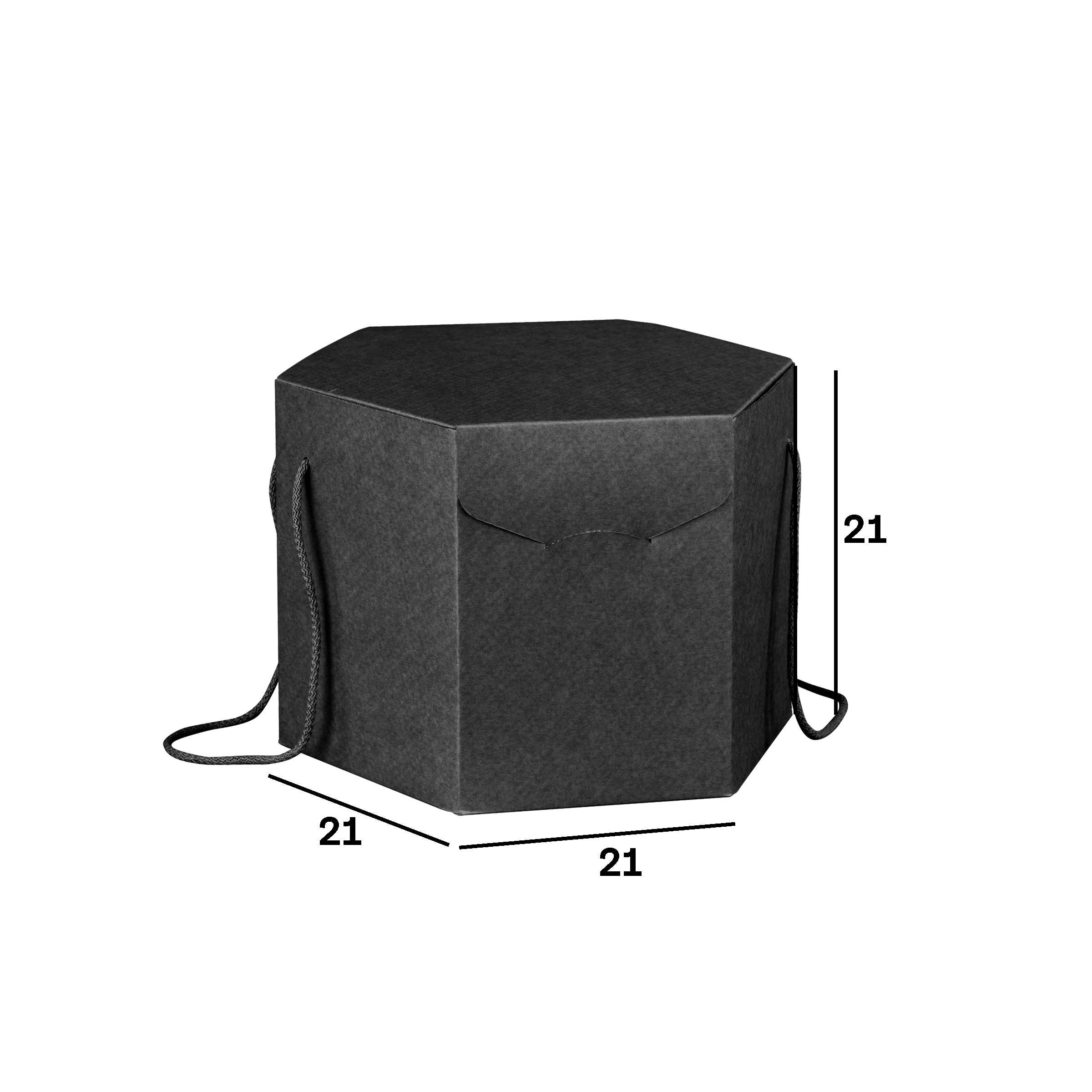 Scatole porta panettone esagonali seta nero- Printcentral - - -