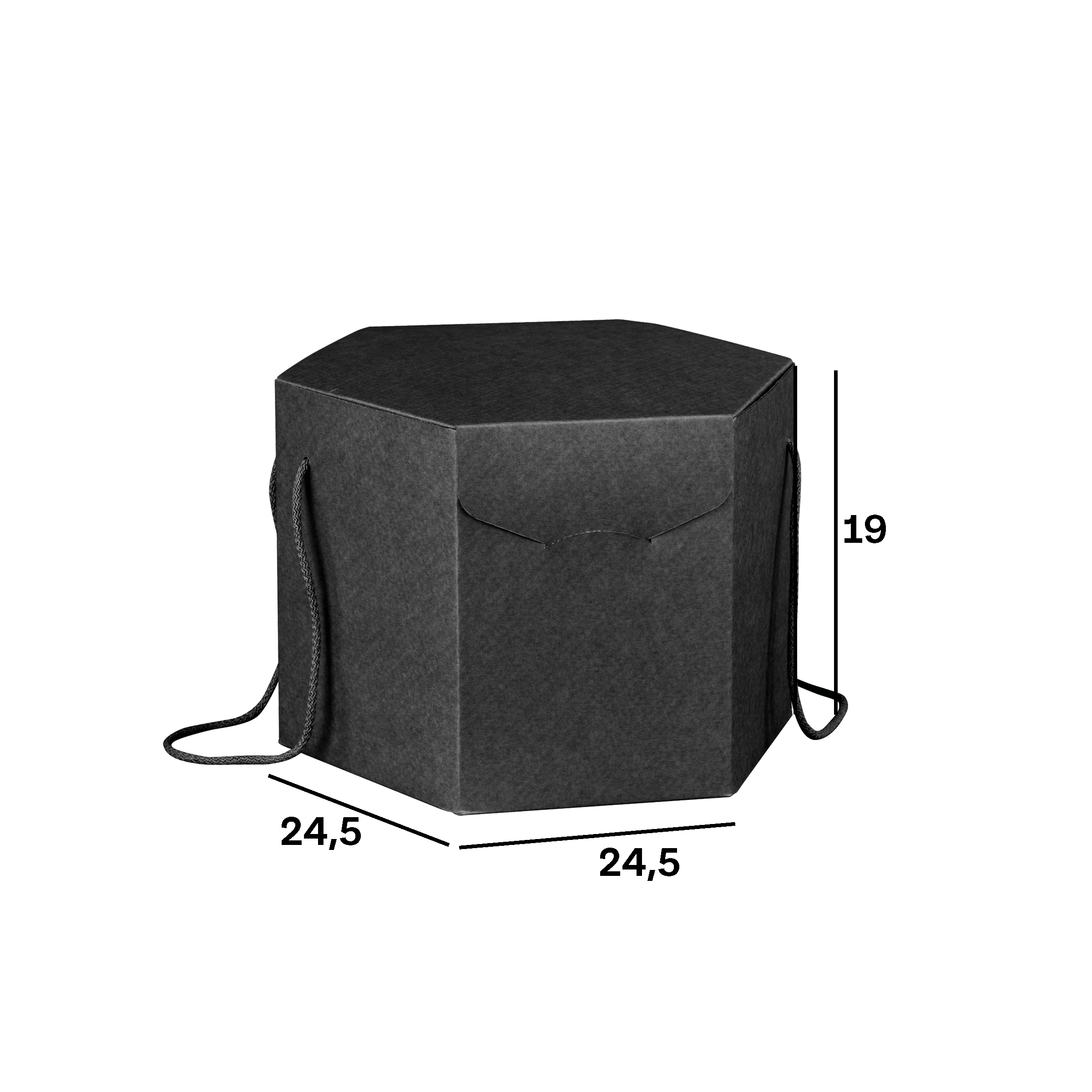 Scatole porta panettone esagonali seta nero- Printcentral - - -