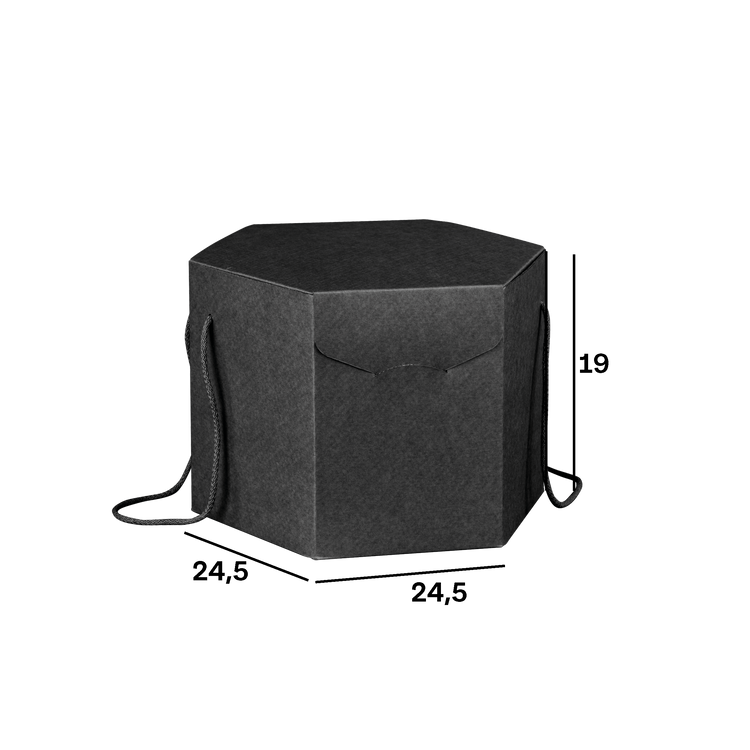 Scatole porta panettone esagonali seta nero- Printcentral - - -