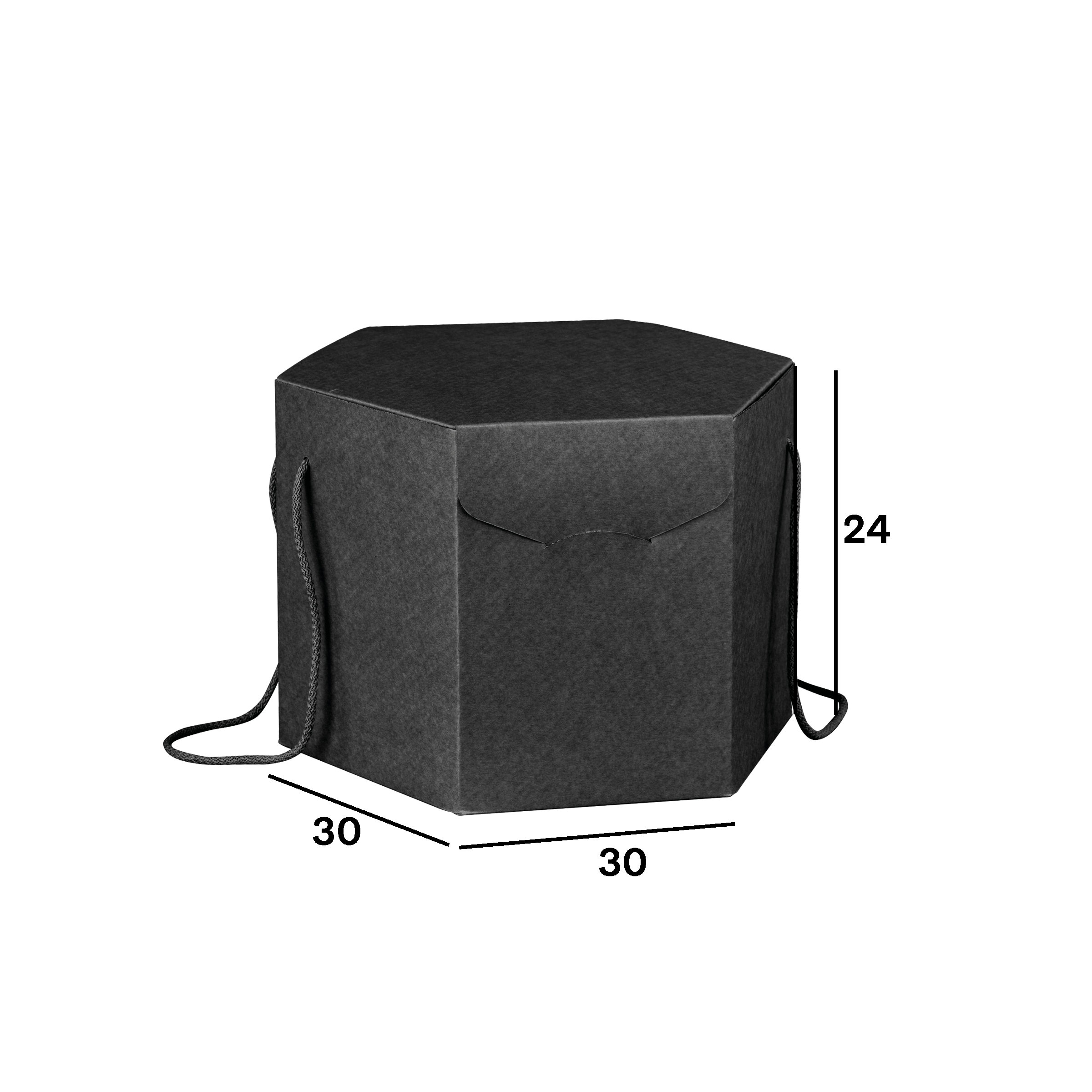 Scatole porta panettone esagonali seta nero- Printcentral - - -