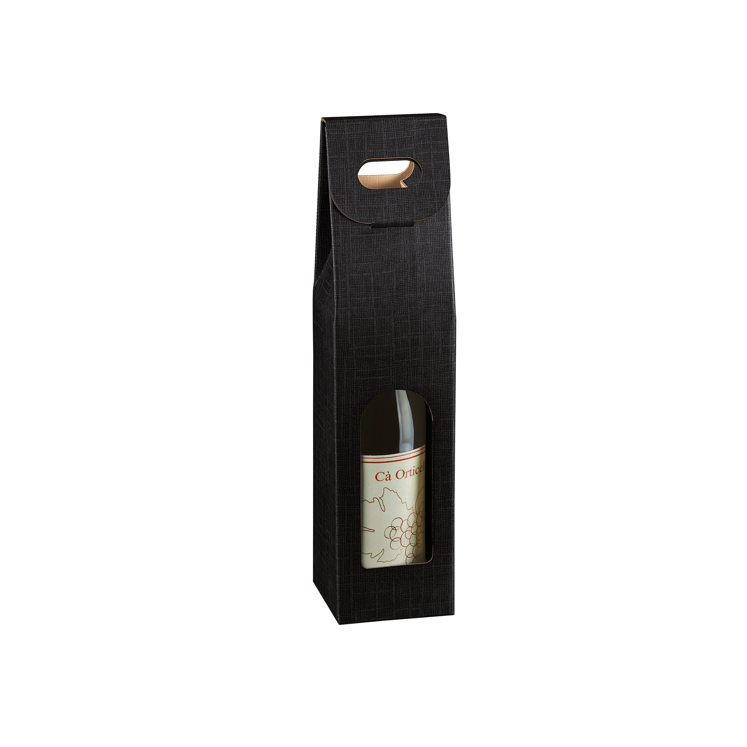 Scatole porta bottiglia seta nero- Printcentral - - -