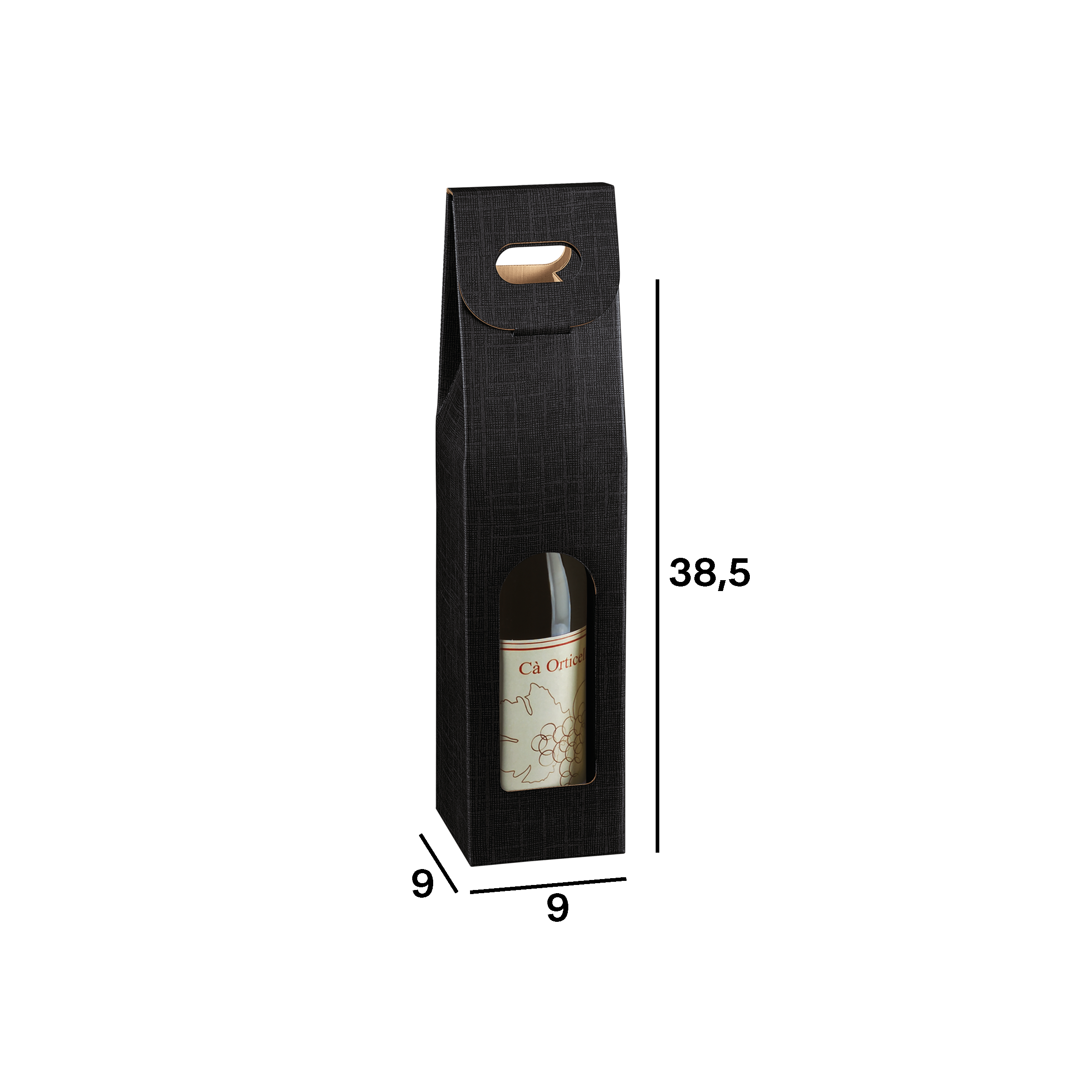 Scatole porta bottiglia seta nero- Printcentral - - -