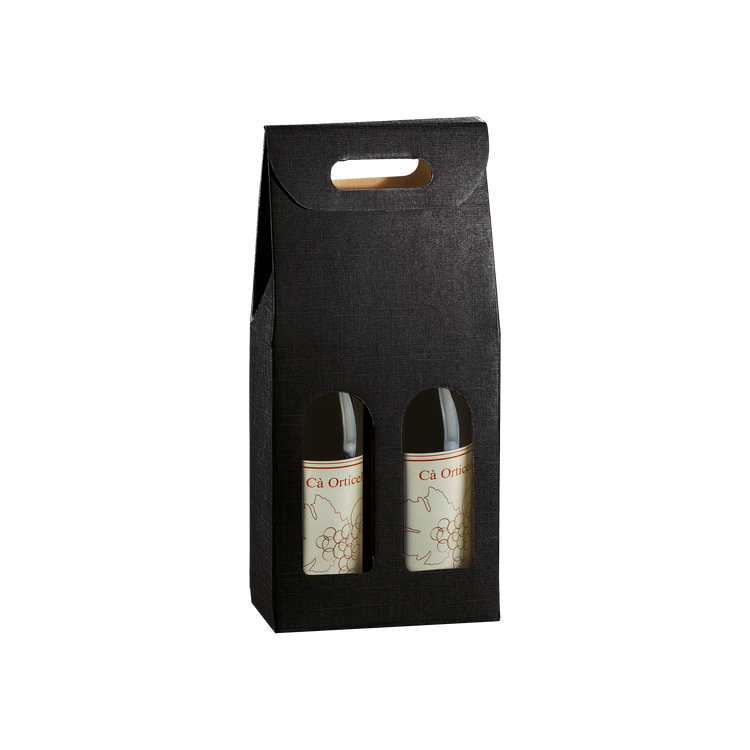 Scatole porta bottiglia seta nero- Printcentral - - -