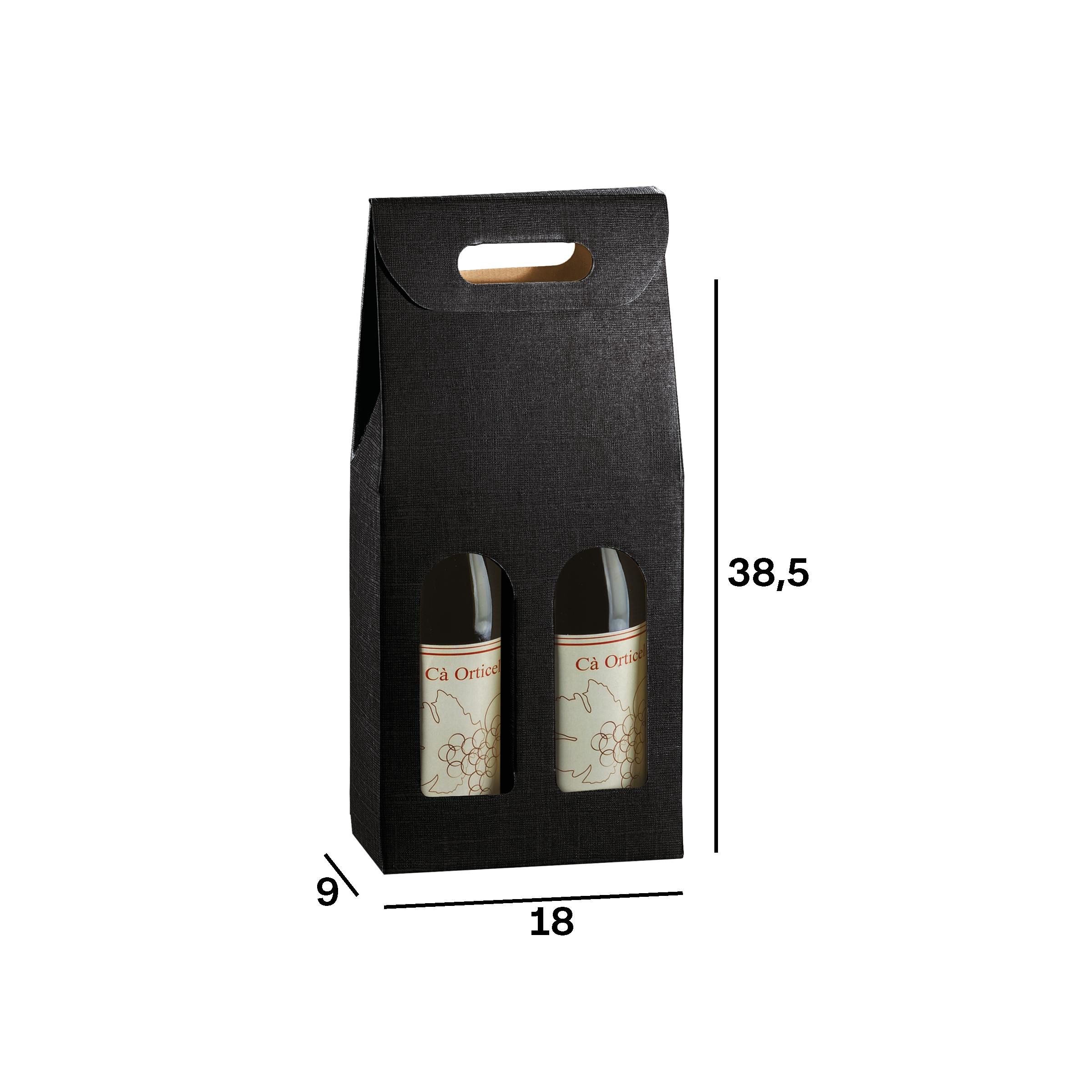 Scatole porta bottiglia seta nero- Printcentral - - -