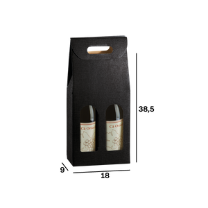 Scatole porta bottiglia seta nero- Printcentral - - -