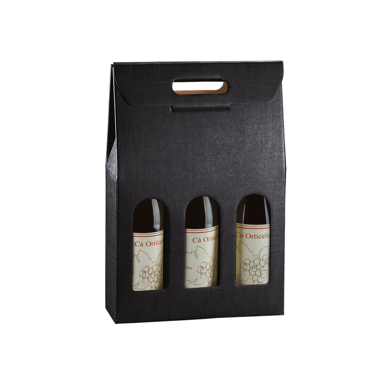 Scatole porta bottiglia seta nero- Printcentral - - -