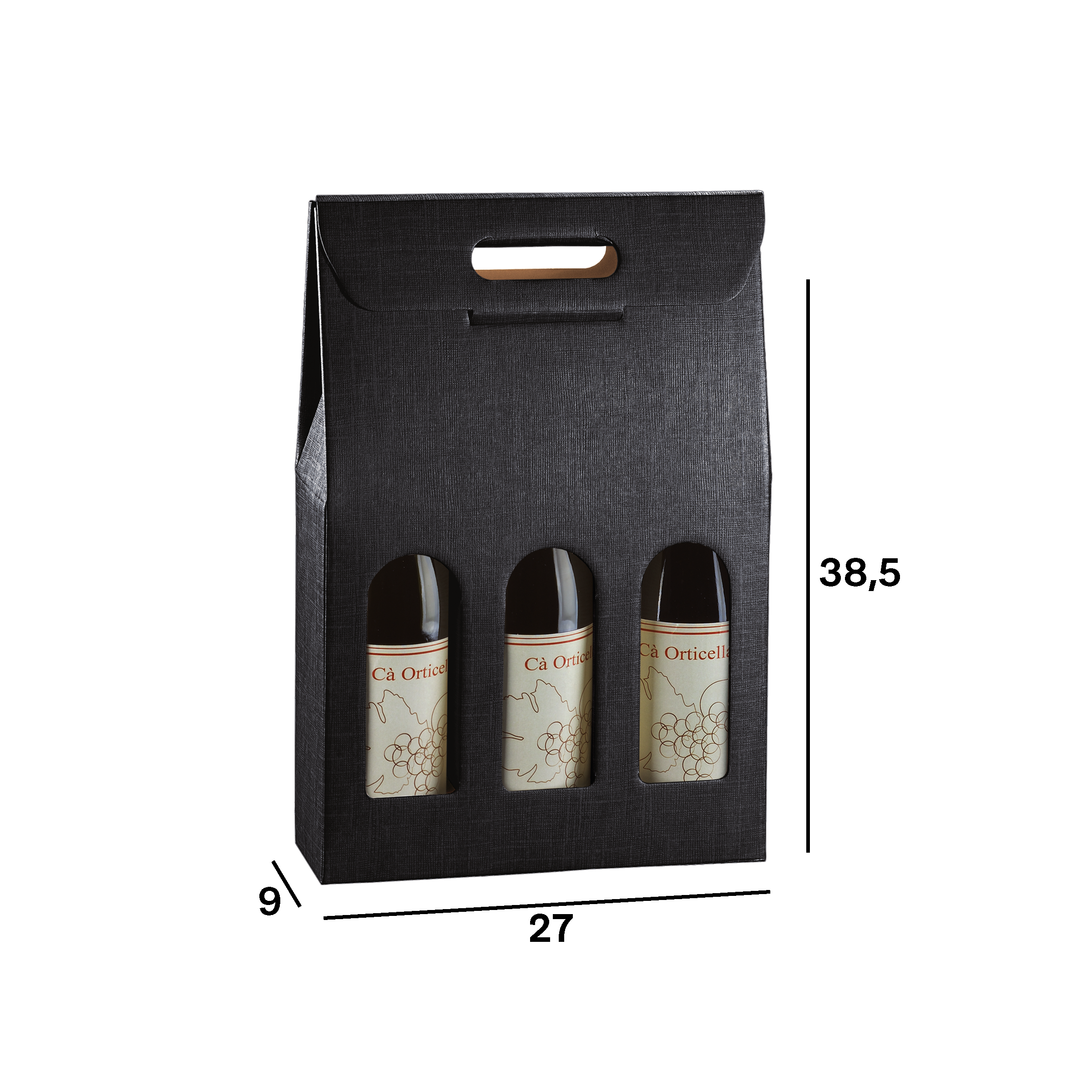 Scatole porta bottiglia seta nero- Printcentral - - -