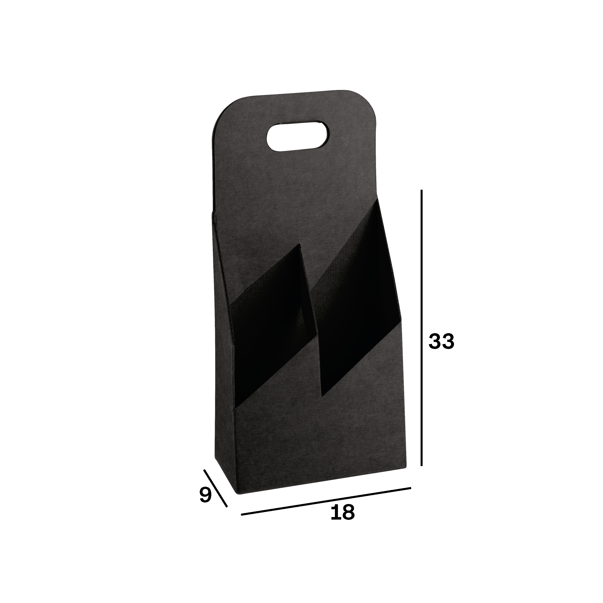 Cestello porta bottiglie seta nero- Printcentral - - -