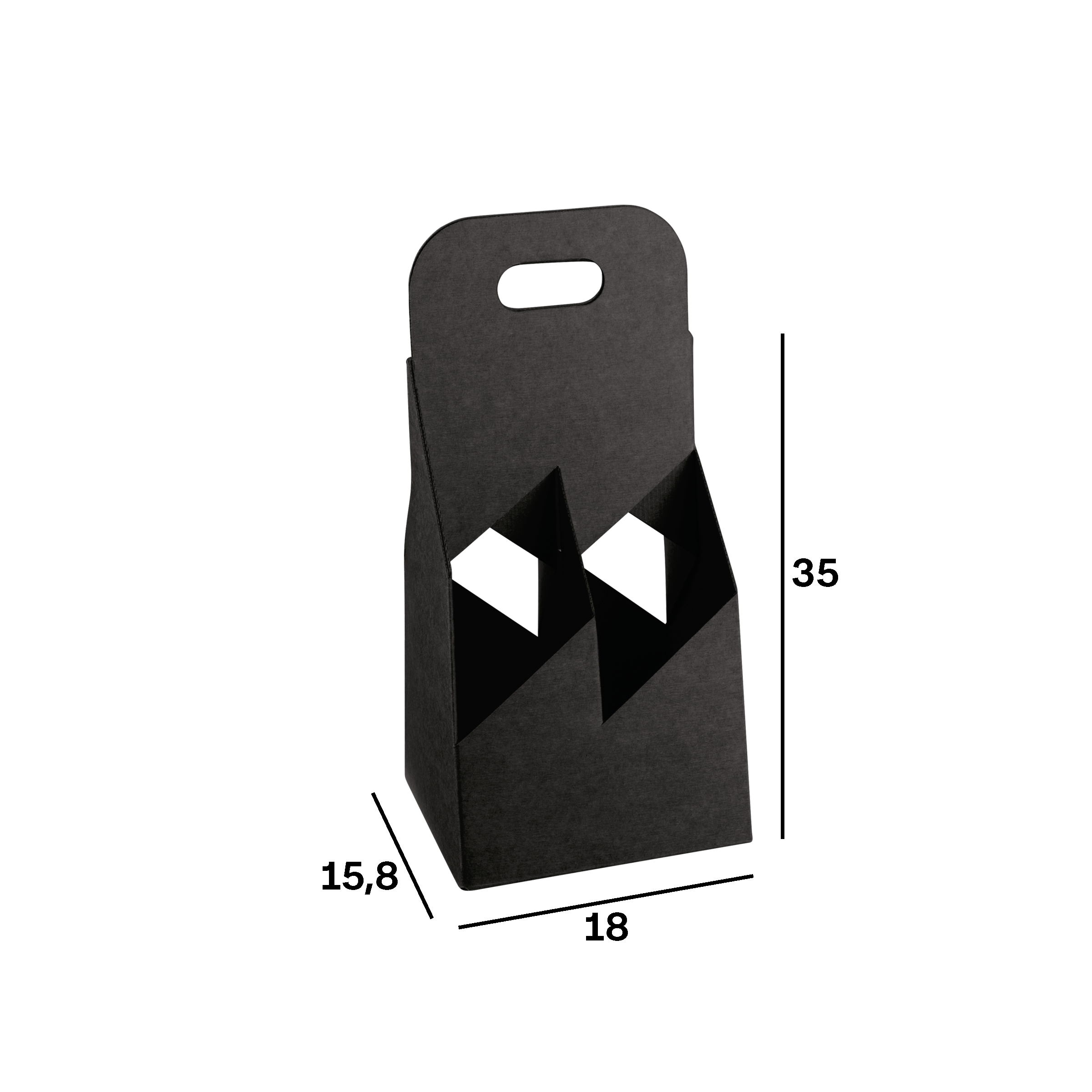 Cestello porta bottiglie seta nero- Printcentral - - -