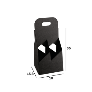 Cestello porta bottiglie seta nero- Printcentral - - -