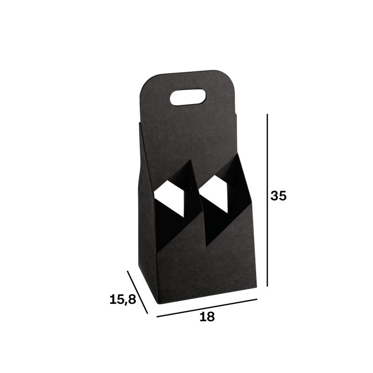 Cestello porta bottiglie seta nero- Printcentral - - -
